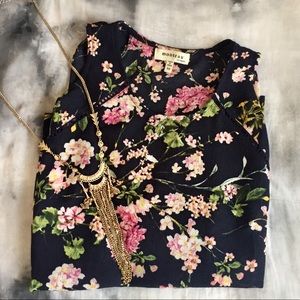 Cold shoulder floral blouse